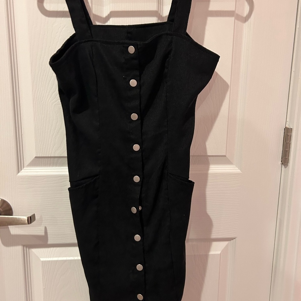 Elegant Black Button-Down Dress